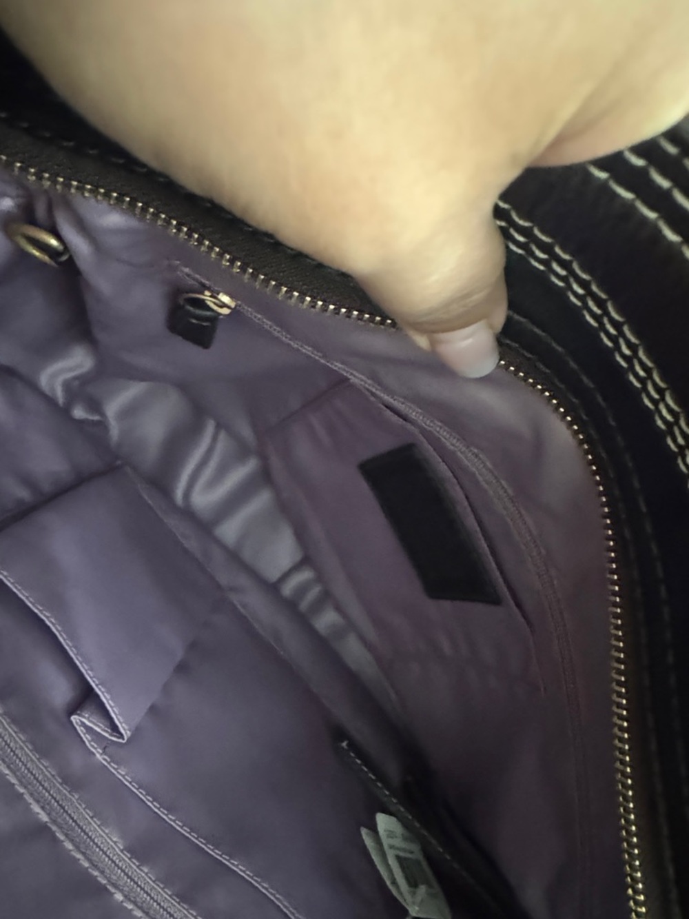 Coach Canvas Shoulder Bag in Beige & Dark Brown 13 in wide & 10 in long. - Picture 7 of 16
